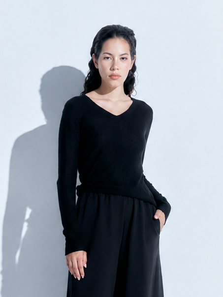 Knitted V Neck