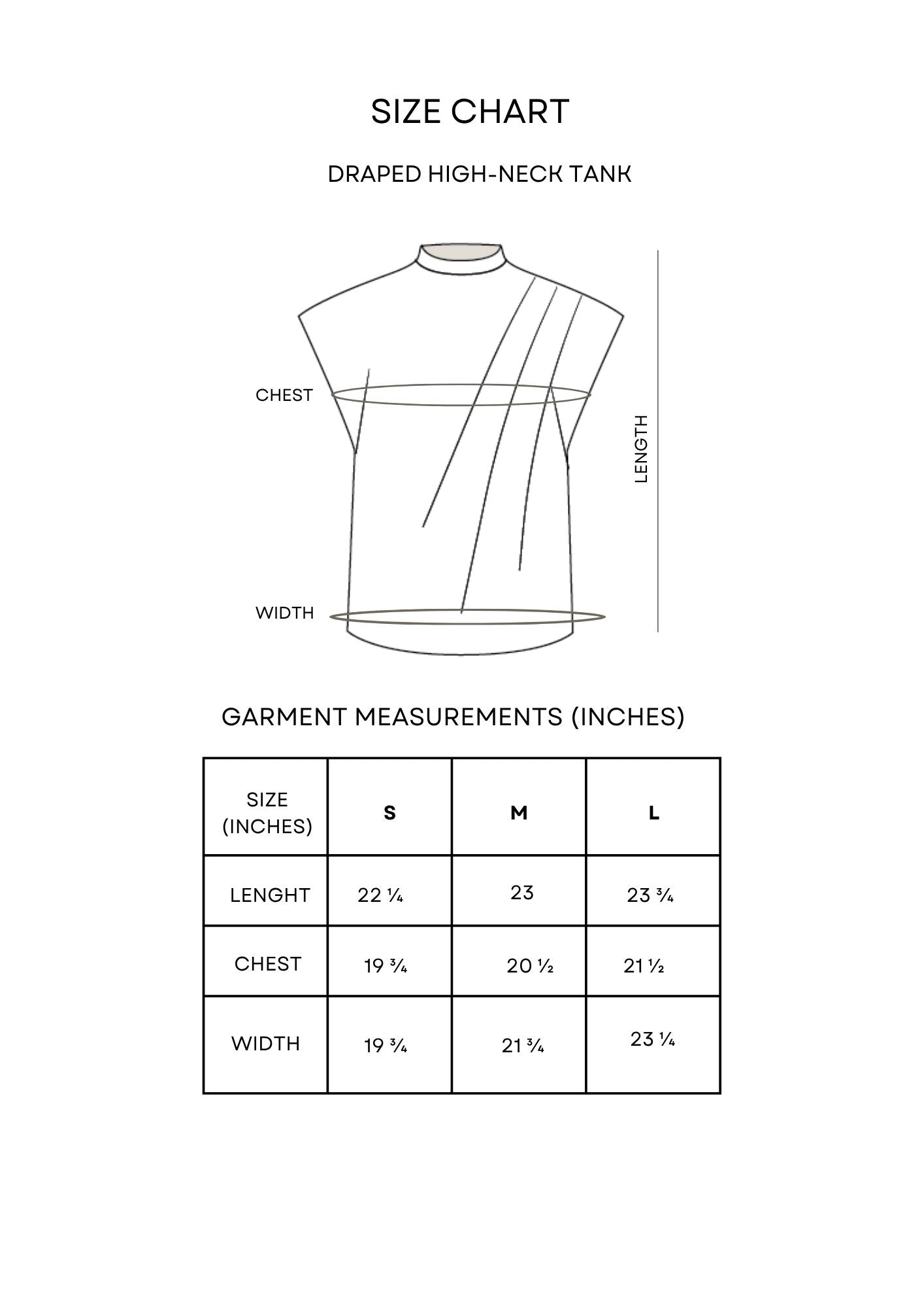 Guía de tallas High - Neck Draped Band Tee