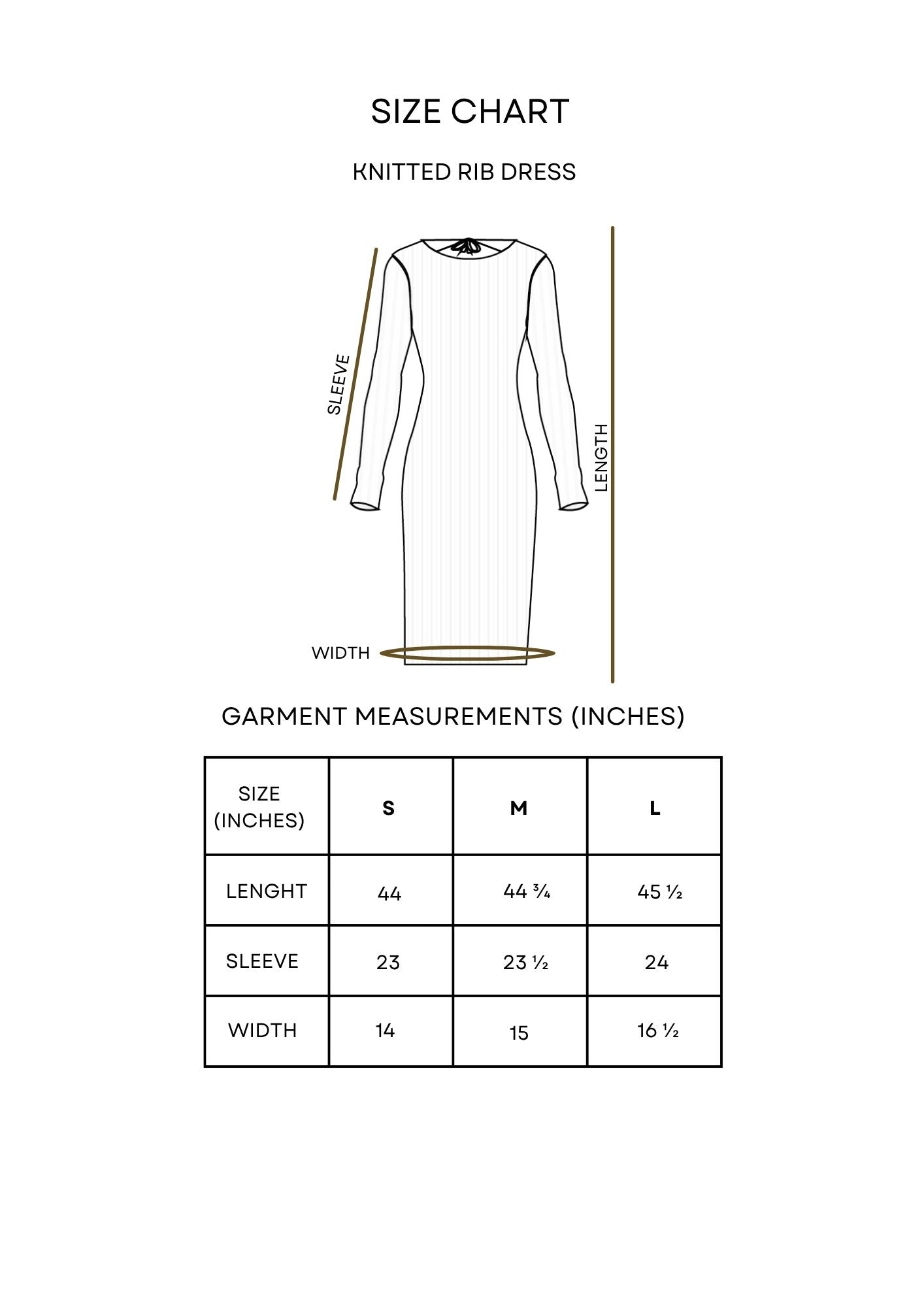 Guía de tallas Knitted Rib Dress