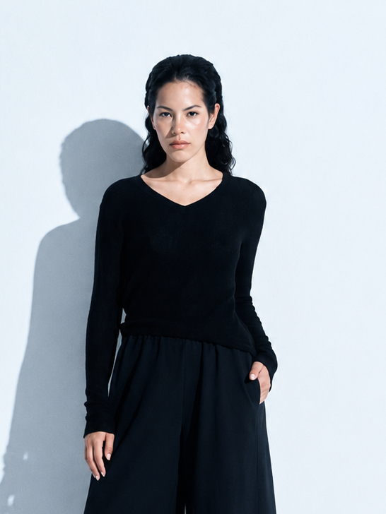 Knitted V Neck