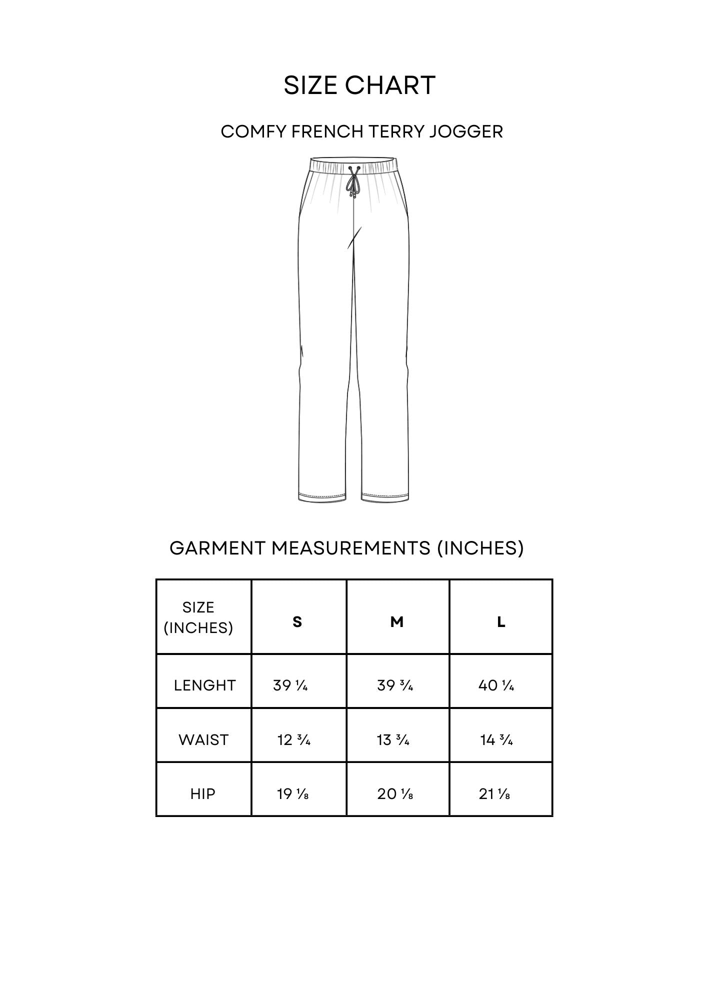 Guía de tallas French Terry Top