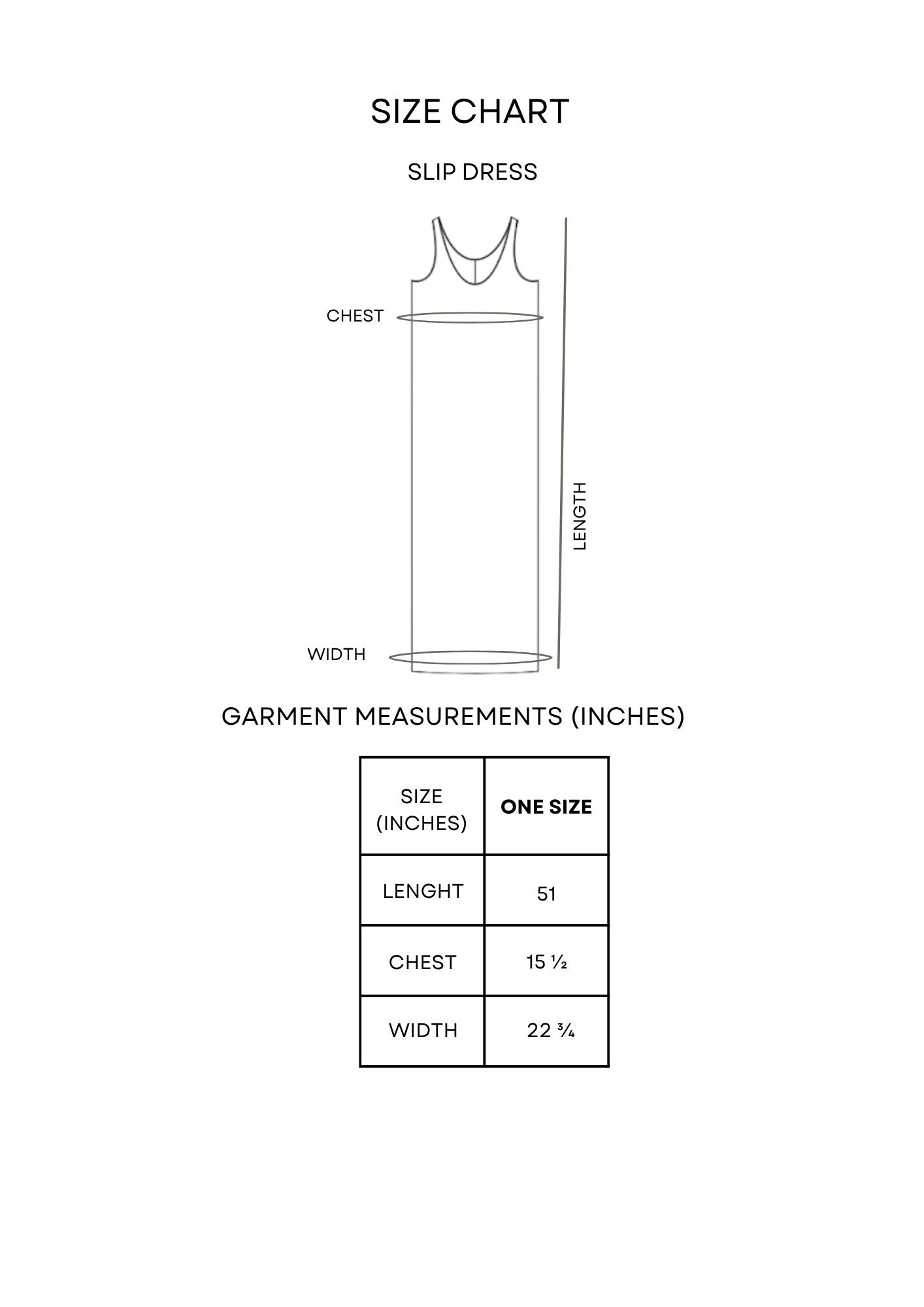 Guía de tallas Slip Dress