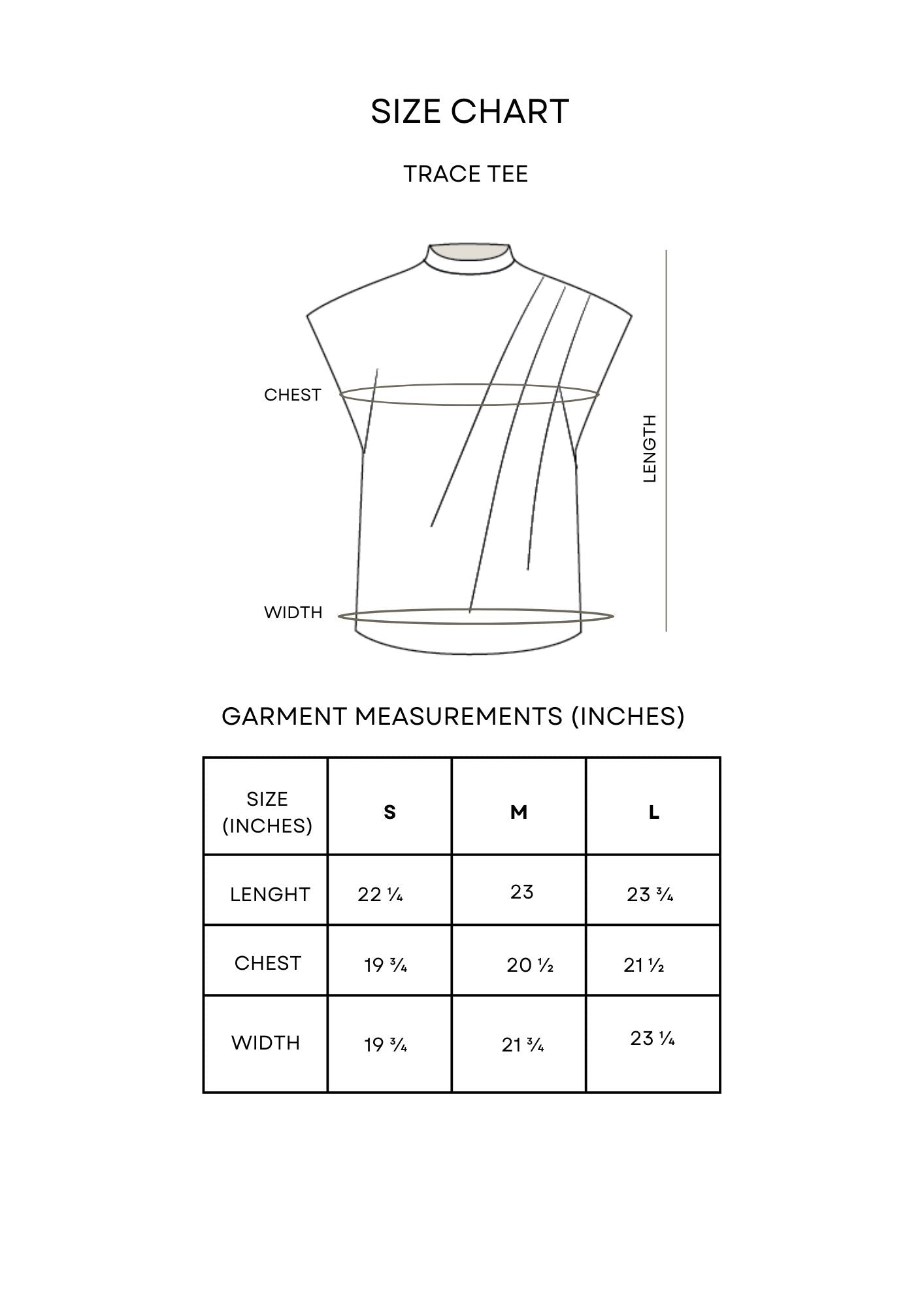 Guía de tallas Trace Tee