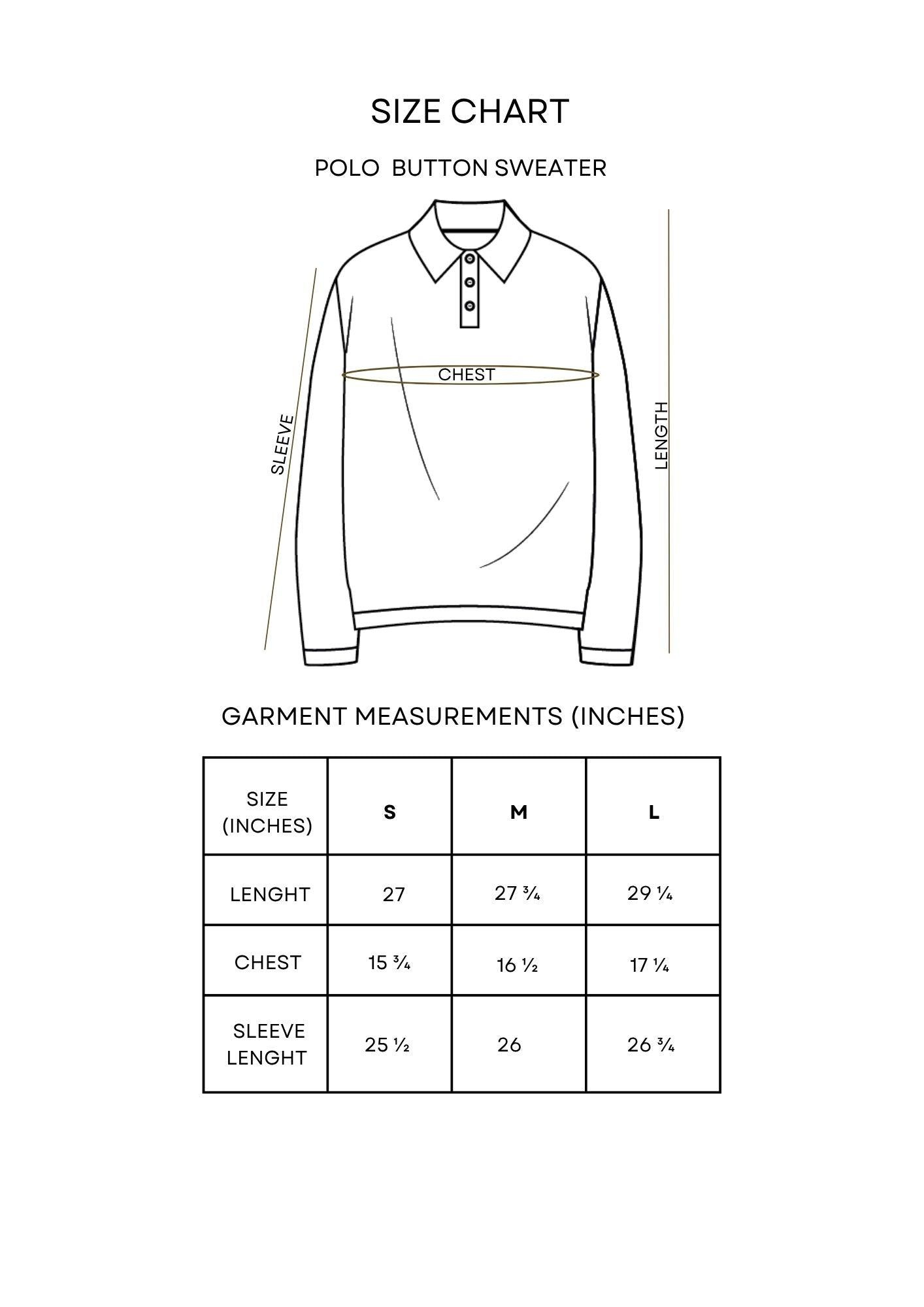 Guía de tallas Polo Button Sweater